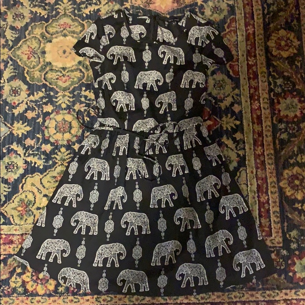 Black and white elephant print dress